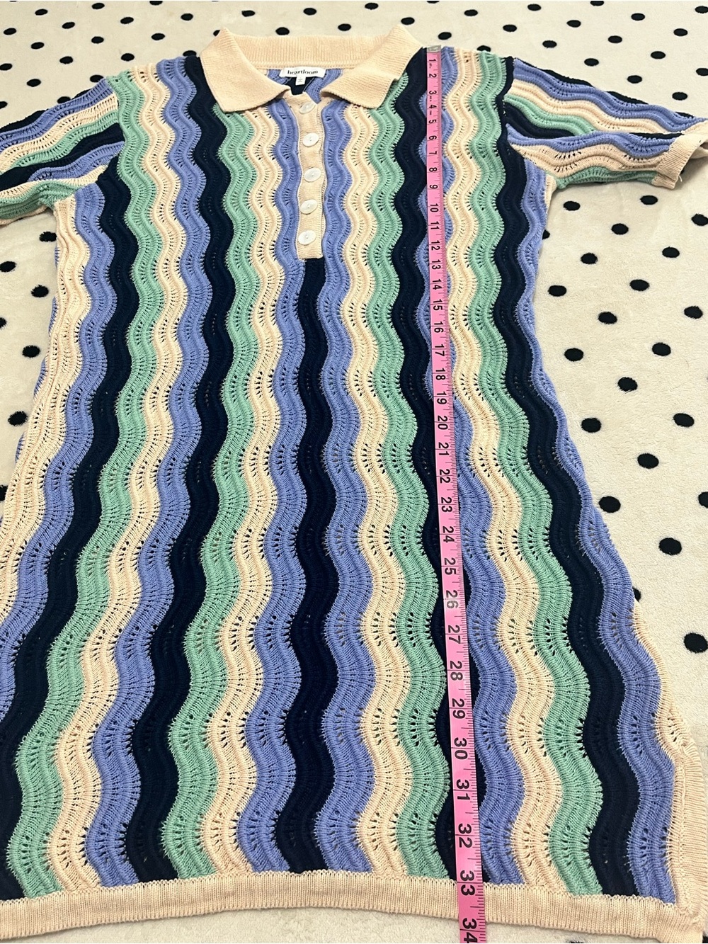 Heartloom Carlisle Crochet Knit Polo Dress Size L - Picture 7 of 9
